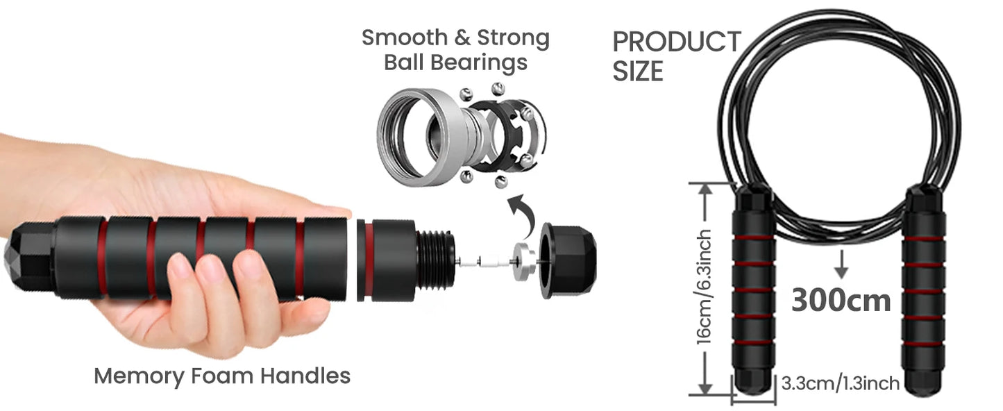 Adjustable Steel Wire Jump Rope – Tangle-Free, Speed & Endurance Trainer