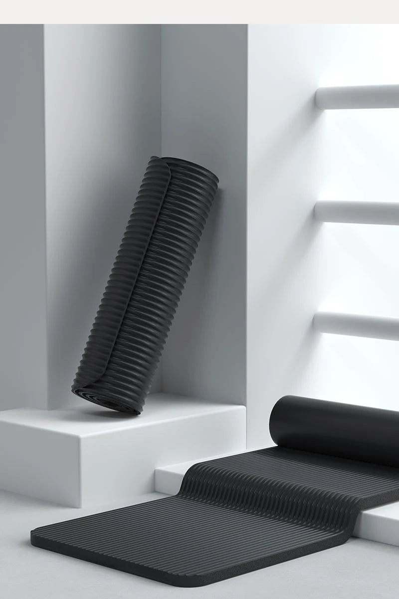 15mm Thick NBR Yoga Mat – Extra Cushion, Anti-Slip, Full-Body Support for Home Workouts