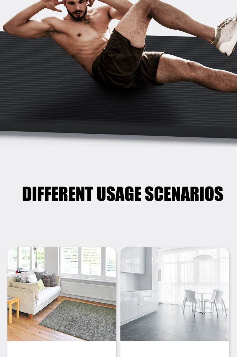 15mm Thick NBR Yoga Mat – Extra Cushion, Anti-Slip, Full-Body Support for Home Workouts